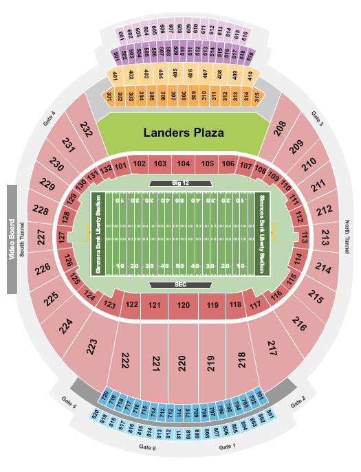 Liberty Bowl Memorial Stadium Liberty Bowl Seating Chart